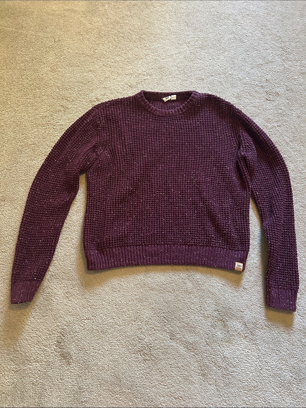 tentree Women's Crewneck Chunky Knit Sweater - Plum